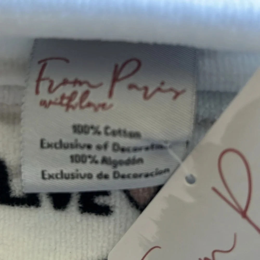 NWT From Paris With Love-Live Love Travel Bath Towels Set 3 Pc Set 100% Cotton